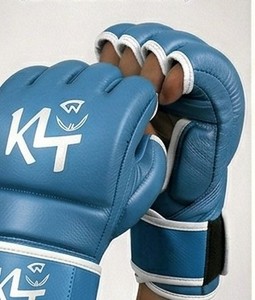 Gants de boxe demi-doigts en cuir PU pour entraînement et sparring MMA Muay Thai Kickboxing KLTW INT'L KL-MMA-001 - Product Image 3