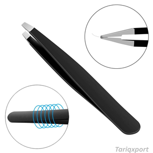Pince à épiler professionnelle de haute qualité en acier inoxydable, à pointe inclinée, durable, légère, réutilisable, fabriquée à la main, avec une poignée confortable - Product Image 2