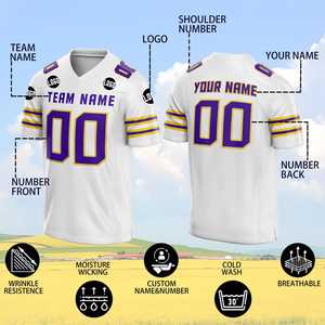 เสื้อเจอร์ซีย์สตรีทแวร์ปักลายตามสั่ง เสื้อกีฬาซับลิเมชั่นสำหรับทีมเยาวชนและผู้ชาย เสื้อฝึกซ้อมอเมริกันฟุตบอลสไตล์วินเทจ - Product Image 2
