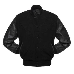 Haute qualité hommes Chenille broderie cuir manches université veste col montant hiver lettre inspiré Baseball Bomber veste - Product Image 4