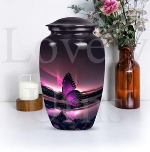 Purple butterfly remembrance majestic memorial urn <b>for</b> human <b>ashes</b> funeral cremation urn decorative <b>keepsake</b> tribute - Product Image 2