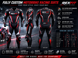 Traje de Motociclismo de Invierno con Impresión Personalizada, Armadura CE Protectora, Ropa de Motocross, % Poliéster, REXFIT Sports - Product Image 6