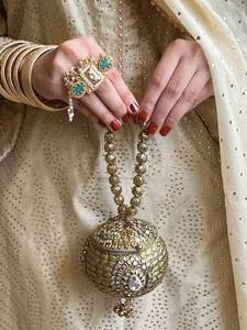 Handmade Brass Metal Mini Clutch <b>Bag</b> for Women | Indian Wedding <b>Evening</b> Party Handbag - Product Image 2