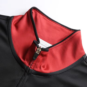 Men's <b>Red</b> Black Geometric Print Tracksuit Full Sleeve Zipper Sporty Winter Wear Set With Side Pockets - Product Image 6
