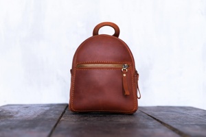 Custom Genuine Leather Mini Backpack <b>Women</b> Small Real Cowhide Rucksack Designer Ladies <b>Travel</b> Daypack <b>Bag</b> LSBP-0062 - Product Image 2