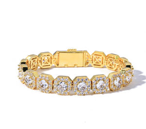 Round Brilliant Cut Moissanite Tennis Bracelet 925 <b>Silver</b> <b>Men</b> Women Hiphop Claw Setting Heavy 81.6g Everyday Wear Gift Jewelry - Product Image 1