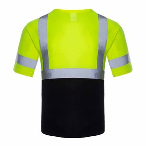 T-shirts unisexe haute visibilité à manches courtes 2026 en polyester robuste et respirant, vêtements de travail Classe 1, étanches, avec avertisseur lumineux LED - Product Image 3