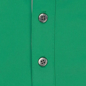 Polo de Punto de Manga Corta Verde para Hombre, Estilo Casual, Cierre de Botones, Corte Regular - Product Image 3