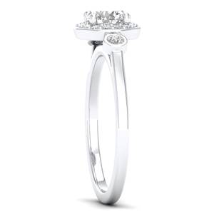 Nouvelles bagues REYES en argent sterling 925 avec moissanite ronde de 0,66 carat, plaquées or 14 carats et rhodium, bijoux de mariage originaux - Product Image 3