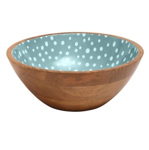 Ensemble de fourchettes et de bols à salade en bois d'acacia au design attrayant - Bols à salade ronds polis durables de style classique - Product Image 5