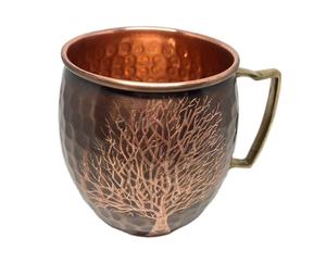 Gobelet moderne en acier inoxydable et cuivre naturel avec poignée en cuivre mat Accessoire de bar pour les fêtes - Product Image 3