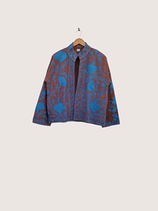 Manteau en coton brodé de style chinois, col mandarin, manches longues, grande taille, motif floral, vêtements d'extérieur décontractés pour femmes, vêtements d'automne - Product Image 1