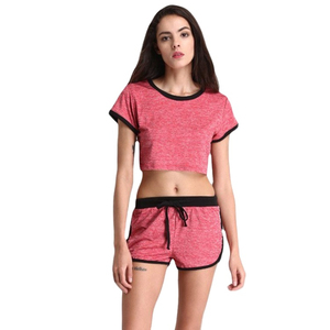 Summer Women's Crop Top Short <b>Sets</b> Two Piece <b>Set</b> Women Clothing Customized t shirt and Short <b>Sets</b> Women - Product Image 1