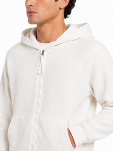 Sudadera con capucha premium para hombre, ligera, de forro polar, con cremallera completa, mezcla de algodón suave, informal, con bolsillo canguro. - Product Image 4