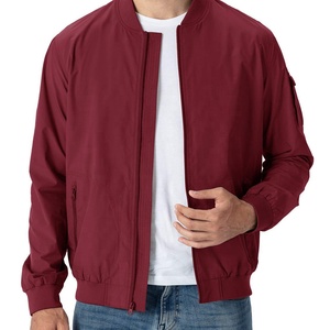 OEM Service Logo Windproof Windproof Coat Autumn Long Sleeve Casual Jacket Stand Collar Solid Breathable Bomber Jacket - Product Image 3