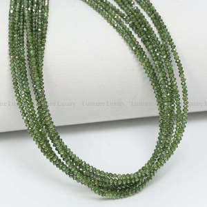 Perles Rondelles Facettées à la Main en Diamant Vert Naturel, Fil de 1,7 mm à 2 mm, 15,5 Pouces, Micro-Coupées pour la Fabrication de Bijoux Fins - Product Image 1