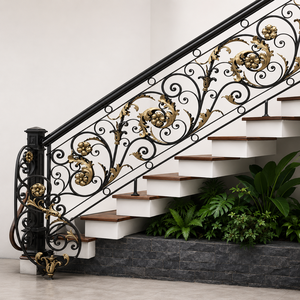 Solutions personnalisées de rampes d'escalier en fer : Créez une entrée grandiose avec des œuvres d'art métalliques exquises pour vos magnifiques maisons ! - Product Image 3
