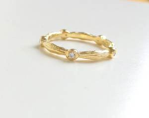 แหวนทองคำแท้ 14K ทำมือ ประดับเพชรทรงกลมเพาะเลี้ยงในห้องปฏิบัติการ สำหรับงานแต่งงาน หรือเป็นเครื่องประดับแทนคำมั่นสัญญาสำหรับเจ้าสาว - Product Image 5
