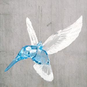 Top Quality Christmas New Year Decoration Clear Silver Glitter Green Blue Turquoise <b>Paint</b> <b>Acrylic</b> 3D Flying Hummingbird Ornament - Product Image 4