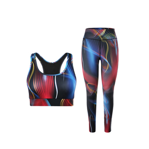 New Arrival Premium Quality Women's Yoga Set 2-Piece Breathable for <b>Flared</b> <b>Legging</b> Sleeveless Bra Design Your Own - Product Image 2
