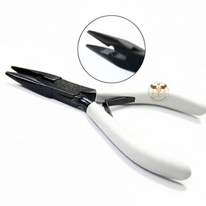 Stainless Steel Hair Extension Fitting Plier One Hole Serrated Jaw Micro Ring Nano Bead Crimping Tool for Keratin Bond Removal - Product Image 1