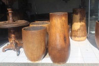 Pot & Planter Bunga Besar dari Kayu Pinus Alami Ramah Lingkungan, Warna Dapat Disesuaikan, untuk Penggunaan di Rumah & Luar Ruangan, Ukiran Tangan Gaya Bohemian