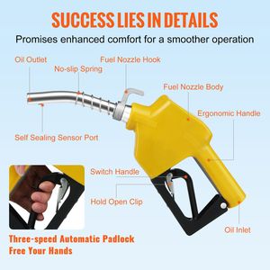 Ugello Automatico per Carburante con Ingresso Filettato NPT da 3/4'', Beccuccio da 13/16'', Portata Massima 11 GPM, Spegnimento Automatico, in Alluminio e PVC, per Pompe di Benzina - Product Image 6