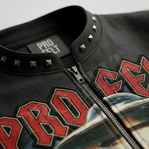 Fashion Summer Top Quality Sleeveless Graphic Fleece Custom Embroidery Brand Name Zipper Vest Punk Rock Streetwear Tank Top Men - Product Image 4