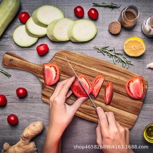 Planche à découper rectangulaire en bois d'acacia Rehman Craft, avec poignée en bois, épaisseur 1,5 cm, compatible lave-vaisselle, écologique et durable - Product Image 1