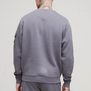 Sudadera Nueva de Alta Calidad, Transpirable, Básica, Gris, Corte Regular, con Bolsillo Utilitario, Sudadera Personalizada de Mezcla de Algodón - Product Image 6
