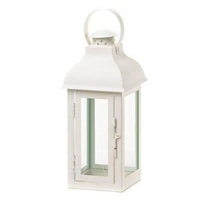 Farol de Metal y Vidrio de Estilo Único con Acabado Blanco para Decoración de Mesa en Bodas y Navidad, Faroles Colgantes - Product Image 6