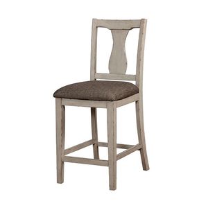 Set da Pranzo Rustico Bianco Antico 5 Pezzi, Sedie Alte Uniche e Tavolo Alto con Ripiano, Mobili Bianco Antico - Product Image 5