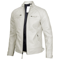 Veste en cuir de vachette beige OEM 2026 pour homme – 100 % haute qualité, faible MOQ, grandes tailles, hiver, col montant, logo frontal, écologique, imperméable