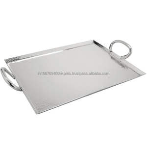 Bandeja de servicio de calidad de mano de obra artesanal con diseño de borde creativo Suministro de hoteles Bandejas multifuncionales para camareros - Product Image 4