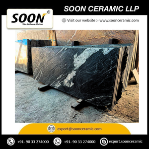 หินอ่อนแคลไซต์สีดำเซรามิกแม่เหล็ก SOON CERAMIC แผ่นใหญ่ขัดเงา ทันสมัย เป็นมิตรกับสิ่งแวดล้อม ใช้สำหรับบันได ผนัง พื้น รัฐราชสถาน - Product Image 2