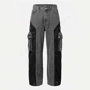 Pantalon cargo en jean ample et respirant 100 % coton pour homme, coupe décontractée, personnalisable OEM, idéal pour l'automne - Product Image 1
