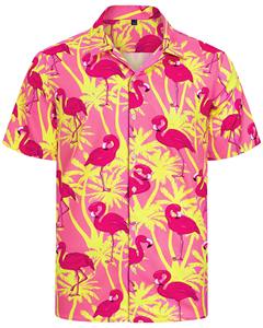 Chemise d'extérieur pour homme à manches courtes, imprimé tropical, décontractée, boutonnée, légère, colorée, pour l'été et les vacances, idéale pour la plage et la natation - Product Image 2