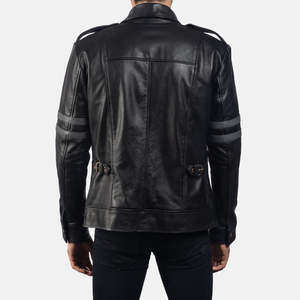 Chaqueta de Motero de Cuero Negro Armstrong Personalizada OEM, Chaqueta Bomber Impermeable, Chaqueta de Invierno de Cuero Genuino Marrón con Forro de Algodón - Product Image 3
