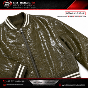Veste universitaire d'hiver épaisse en cuir de vache véritable pour homme, personnalisée, de haute qualité, motif lettres uni, col rond - Product Image 4