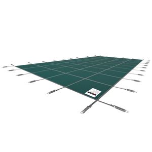 Copertura di Sicurezza Rettangolare 16x40ft in Materiale PC per Piscine Interrate con Fori di Drenaggio e Rete - Product Image 4
