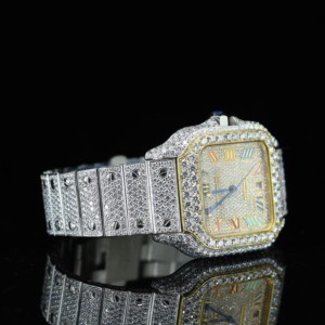 นาฬิกาข้อมือสแตนเลสสตีลหรูหรา ระบบออโตเมติก ดีไซน์ฮิปฮอป ประดับเพชร VVS มอยส์ซาไนต์  หน้าปัดสี่เหลี่ยม ขนาด 12 มม. ผ่านการทดสอบเพชร - Product Image 4