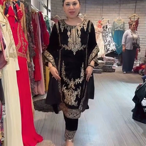 Ramdev Trading Heavy Fox Chinnon Silk Digital Print 5mm Embroidery Quick Dry Modern Style Women's Party All Seasons Kurta/<b>Kurti</b> - Product Image 1