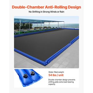 Sacche d'acqua per copertura piscina a doppia camera da 3 m, 5 pezzi, in PVC spesso 0,4 mm con pesi a vite a tenuta stagna - Product Image 3