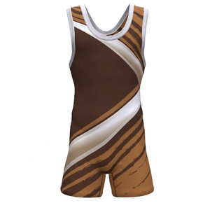 Maillot de lutte noir ajusté pour homme en nylon extensible, anti-humidité, imprimé par transfert, motif drapeau américain, vêtement de sport de combat - Product Image 3
