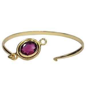 925ชุบทองเงินสเตอร์ลิงประดับอัญมณีควอตซ์สีชมพูทำด้วยมือกำไลข้อมือปรับได้ไม่เหมือนใคร - Product Image 1