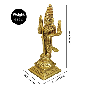 Ídolo de Latón Lord Muguran, Escultura Hecha a Mano, Figura Religiosa Tradicional, Decoración de Mesa para el Hogar, Templo Pooja, Adoración - Product Image 2