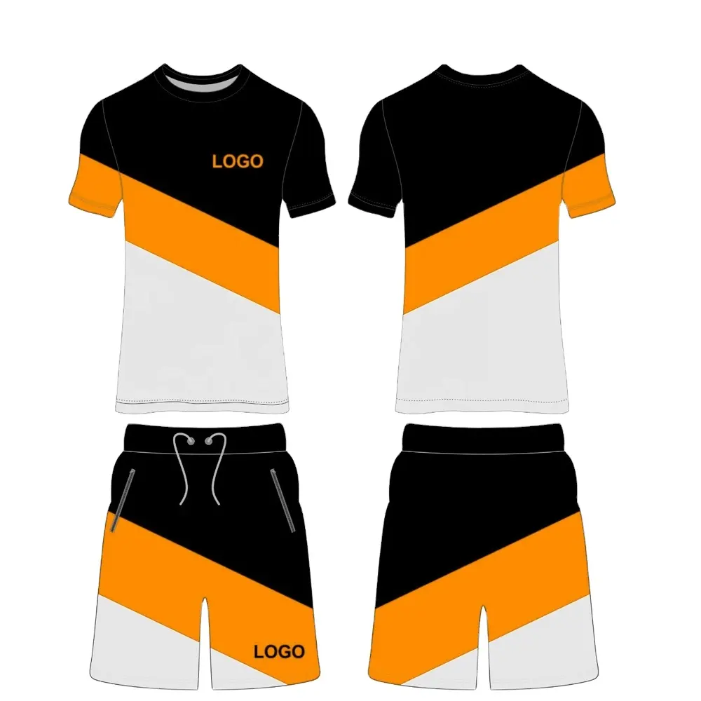 Neues Design Sommerkleid ung Hochwertiges Kurzarmhemd und kurzes individuelles Logo Slim Fit Sommer-Short-Set für Männer