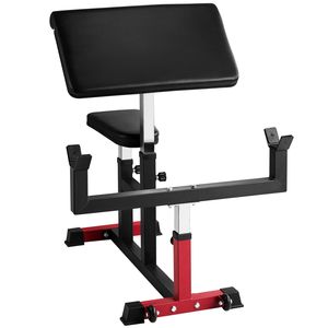 Banc de musculation Preacher Curl pour la maison, équipement de gym avec une capacité de charge maximale de 440 LBS, idéal pour l'entraînement des biceps assis, des bras isolés, avec barre et haltères - Product Image 1