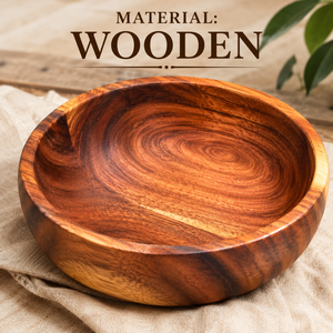 Tazón para Servir Ensaladas Hecho a Mano con Madera de Acacia Premium, Ecológico, Libre de BPA, Apto para Alimentos, Estilo Rústico, Vajilla para Fiestas y Cocina - Product Image 4