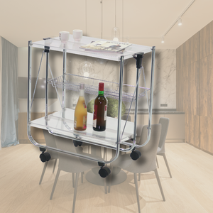 รถเข็นอาหารแบบพับได้น้ำหนักเบาพร้อมบอร์ดอะคริลิก - Product Image 1